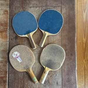 Vintage Table Tennis Paddles Set of 4